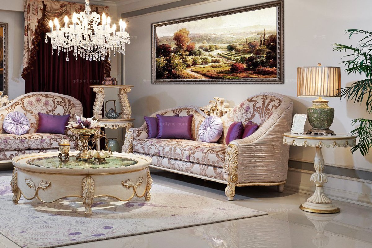 高端別墅法式二位沙發