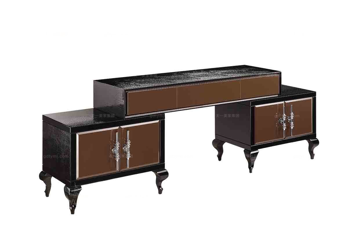 高端別墅后現代黑色妝臺