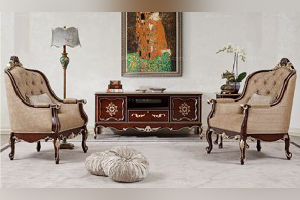 實木家具奢華新古典休閑椅