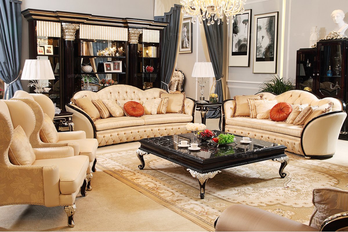 高端奢華新古典金色單人位沙發