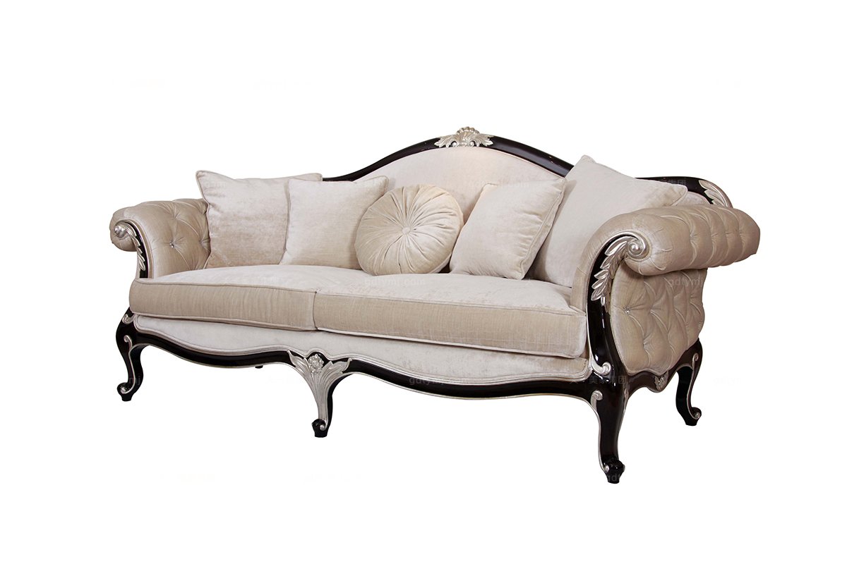 高端奢華新古典布藝三人沙發