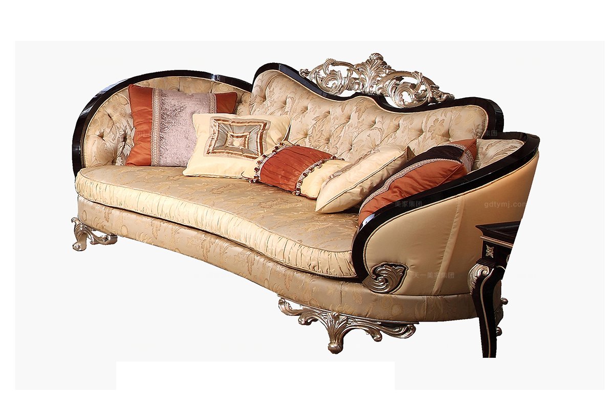 高端沙發品牌奢華新古典布藝三人沙發