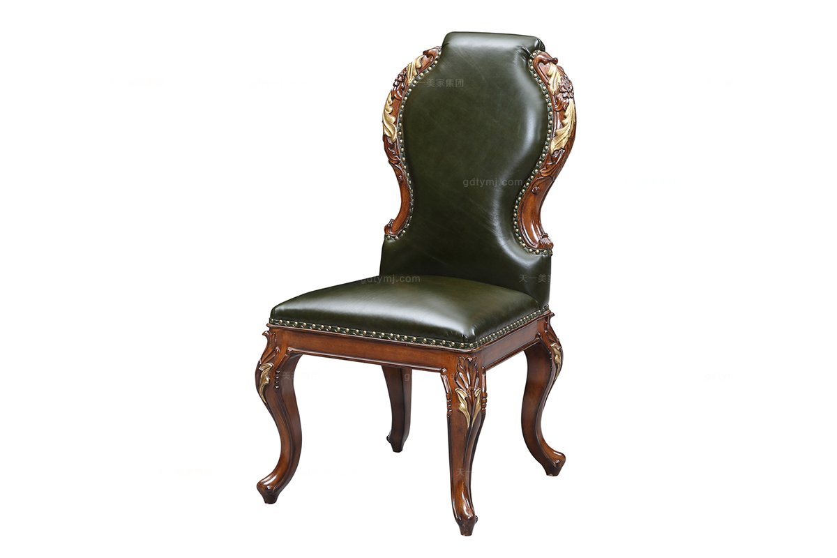 高端奢華新古典櫻桃色金箔無扶手椅