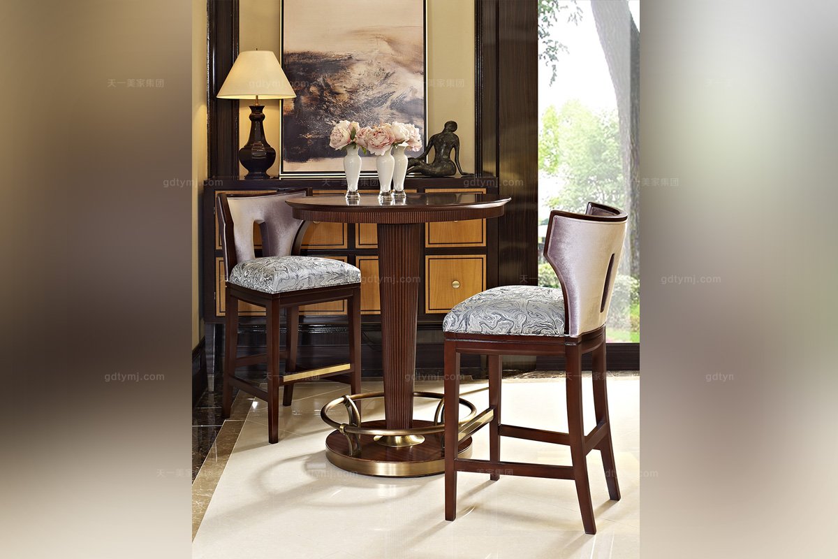 高端簡約新古典桃花芯木吧臺