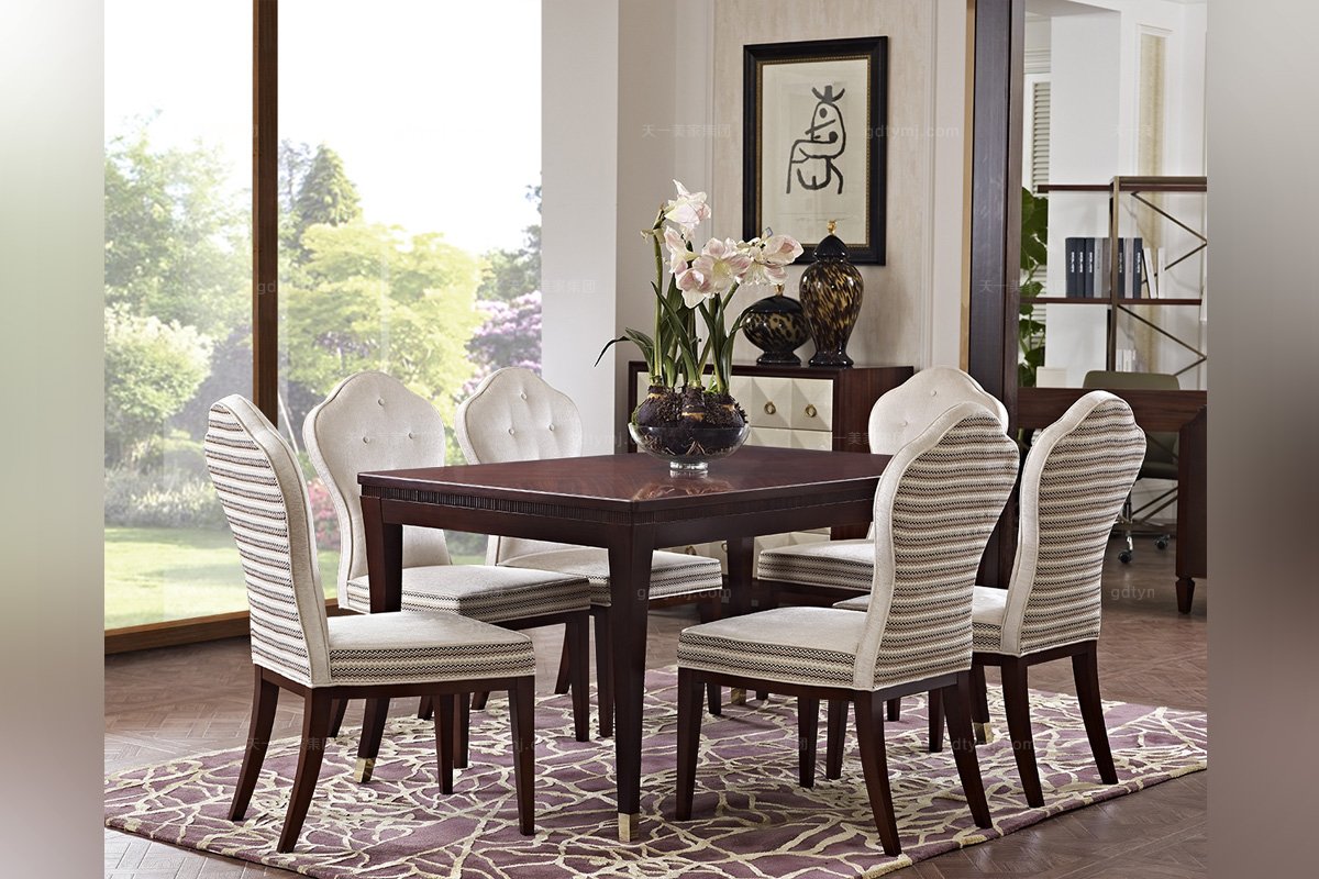 高端簡約新古典實木長餐桌