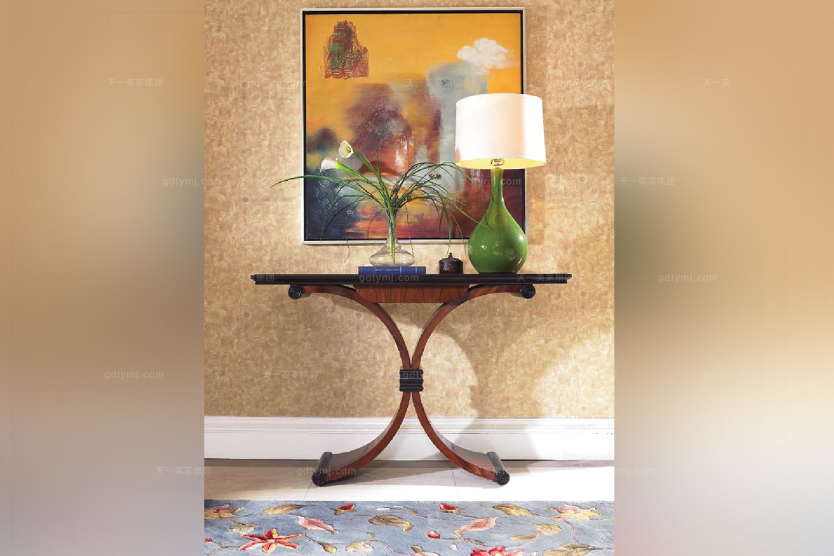 高端簡約新古典楓香實木玄關臺