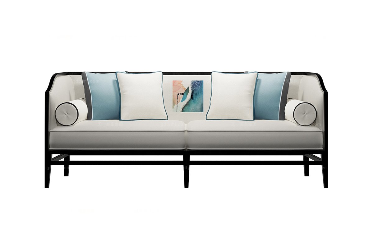 高端新中式廊荷長沙發(fā)