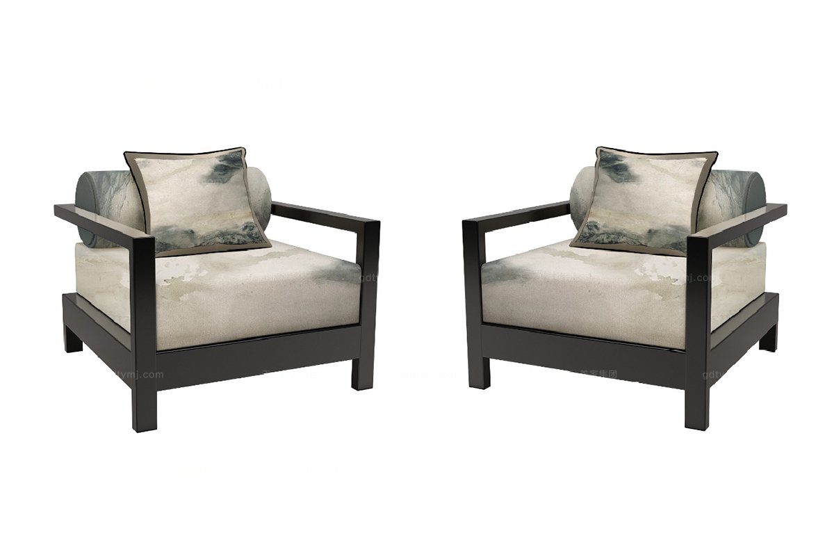 高端新中式青石單人沙發(fā)