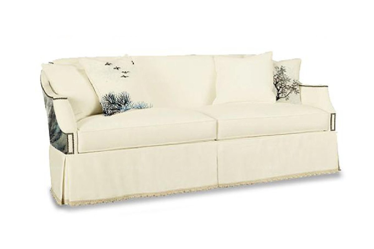 高端娛樂會所家具新中式山水三人沙發