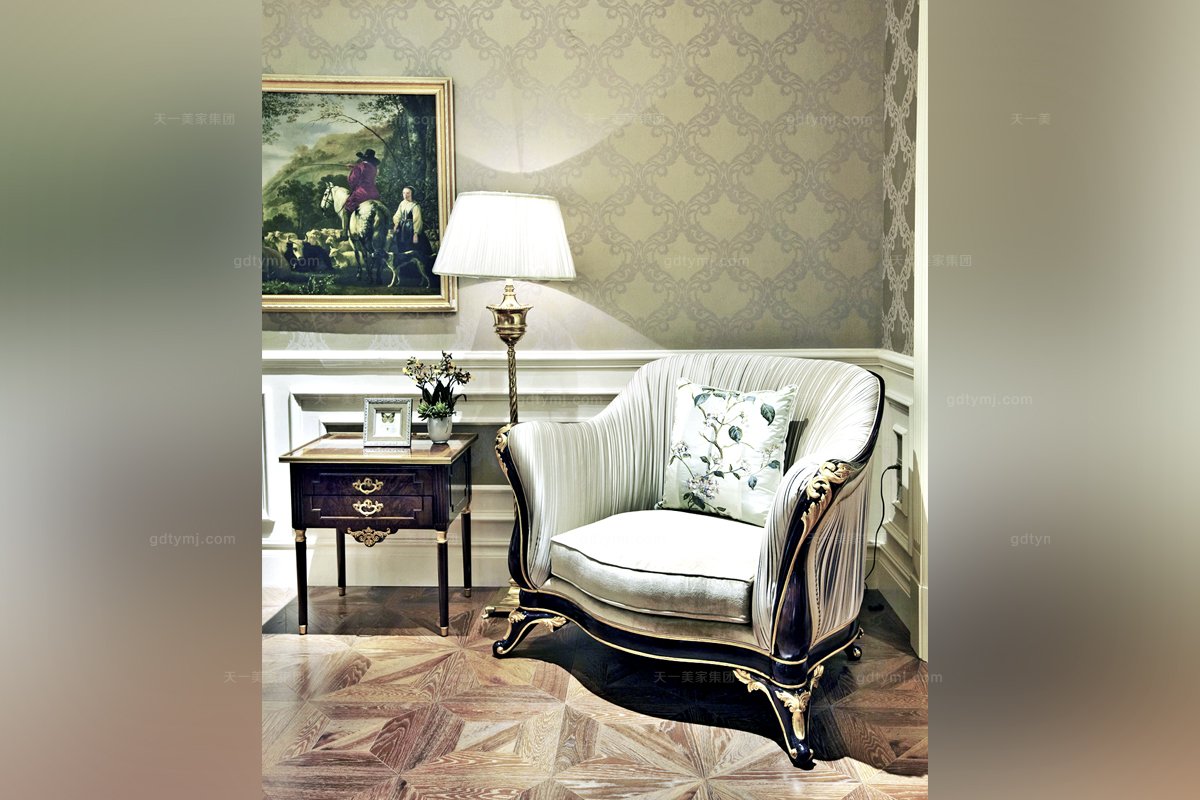 高端歐式家具布藝單人位沙發