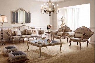 別墅家具Andrea Fanfani高端法式雕刻布藝沙發套組