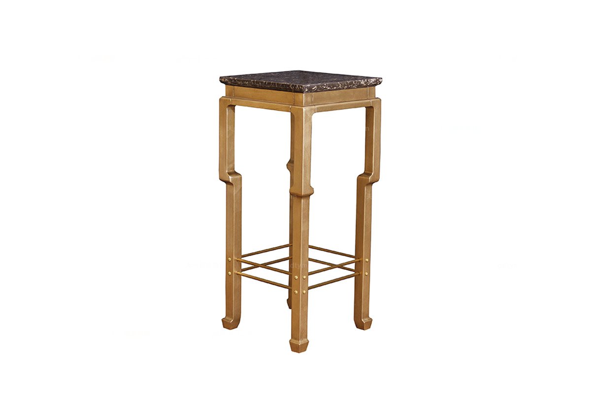 高端時尚現代新古典金色花架