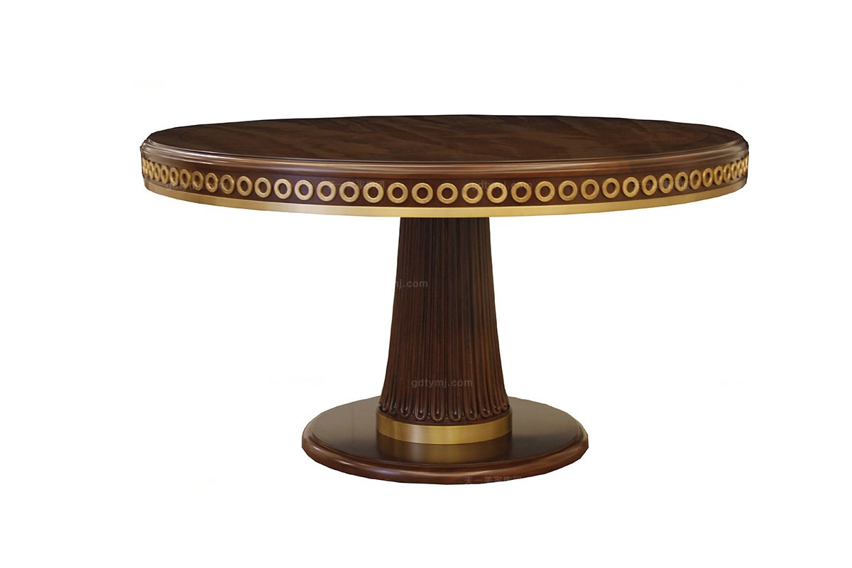 高端品牌別墅上海會所家具現代新古典圓餐臺