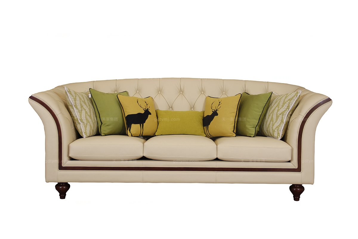 高端時尚現代新古典真皮三位沙發