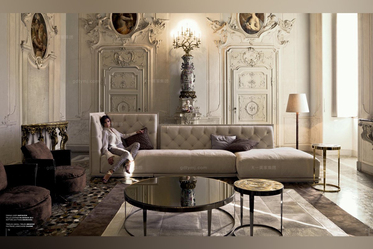 Longhi現代灰色客廳組合沙發