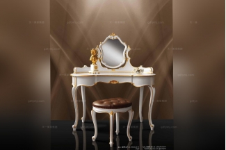 Minotti Luigi&Benigno歐式實木雕花白色描金系列妝臺