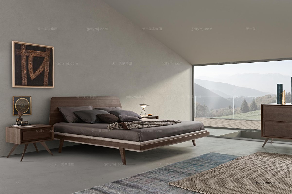 高端原木家具Presotto后現代時尚高端原木家具臥室系列