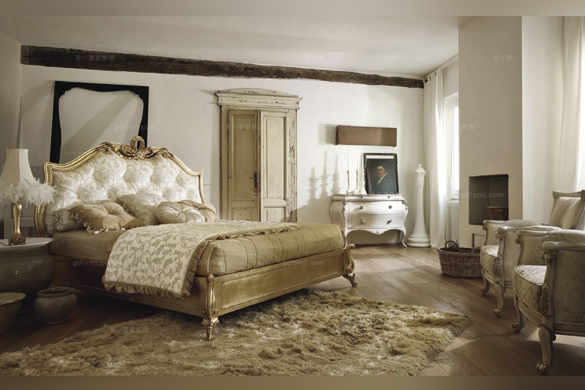 世界名貴家具品牌 Volpi意大利進(jìn)口法式高端品牌雕刻貼泊雙人床