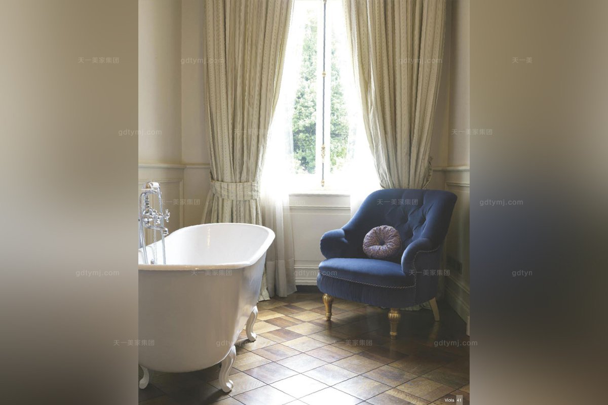 Pigoli 皮溝里歐式藍色布藝單位休閑沙發