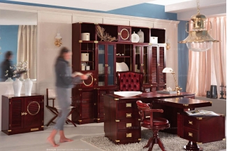 Caroti 卡若緹實木框架黑色皮質書房系列