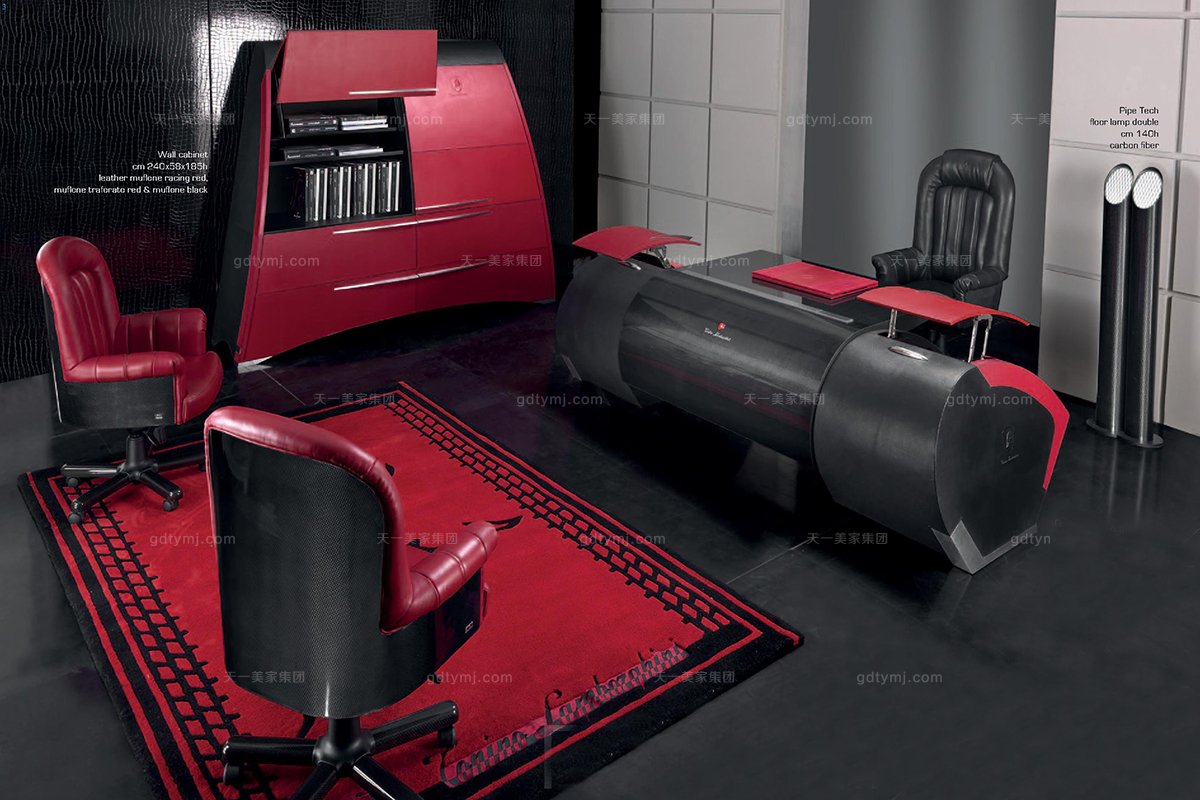 高端時尚現代意大利進口蘭博基尼系列別墅會所書房組合