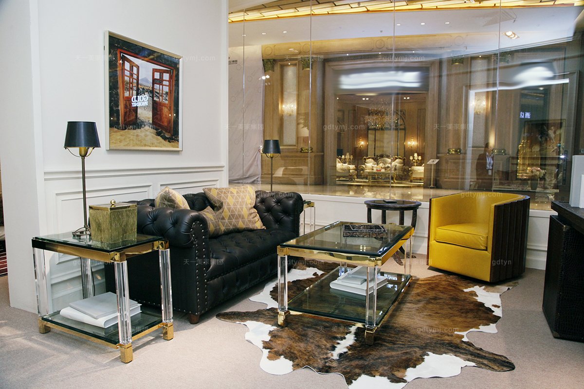 高端五星級酒店美式真皮休閑沙發系列