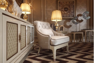 高端別墅會所家具后現代布藝休閑椅