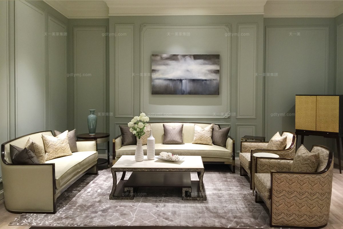 國內高端別墅家具品牌法式風格咖啡色二人位沙發