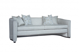 高端會所家具品牌法式咖啡色三人位沙發