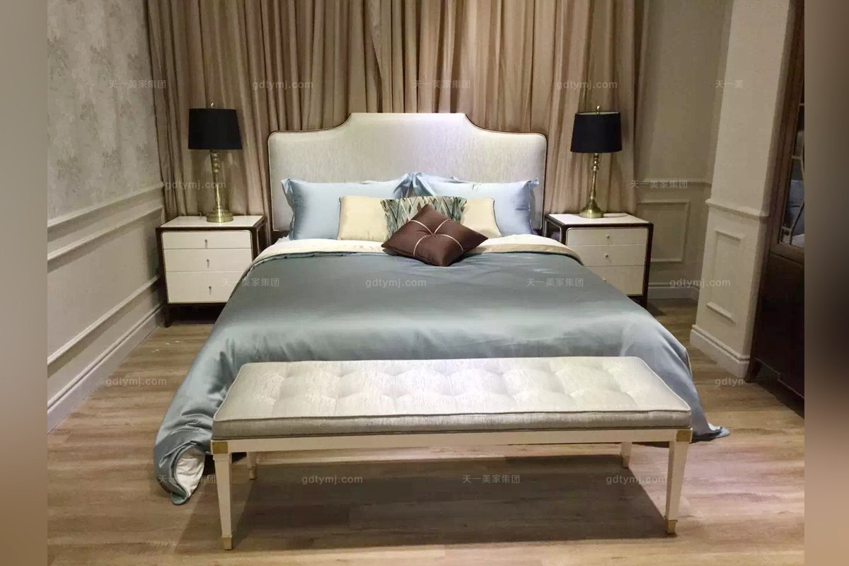 高端家具五星酒店家具品牌法式咖啡色雙人床