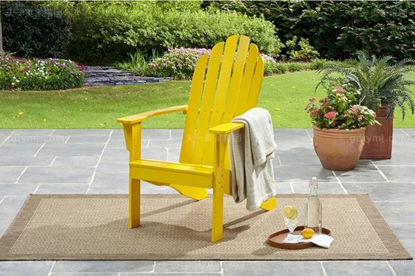 別墅戶外休閑家具品牌高端創意橡膠木好實木陽臺椅橡膠木全實木陽臺椅（黃）