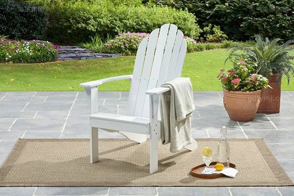 別墅戶外休閑家具品牌高端創意橡膠木好實木陽臺椅橡膠木全實木陽臺椅（白）