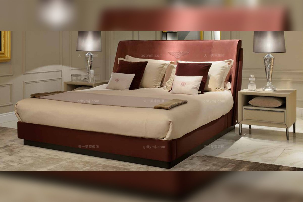 名貴奢華會所別墅家具品牌后現代風臥室雙人大床組合套裝系列床