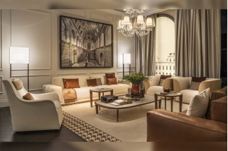 名貴奢華五星級酒店家具品牌后現代客廳米色布藝沙發組合