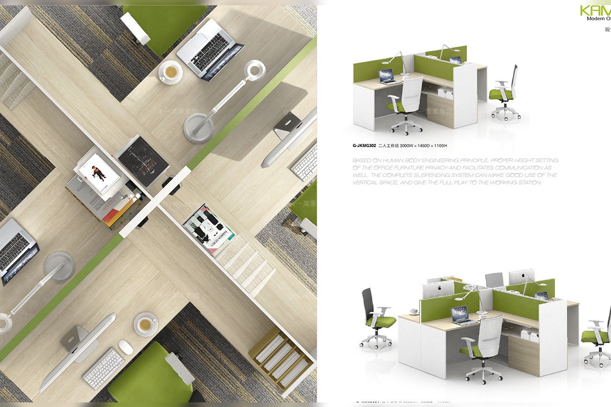 高端別墅會所辦公品牌家具現代時尚職員辦公桌椅組合公司職員辦公桌椅