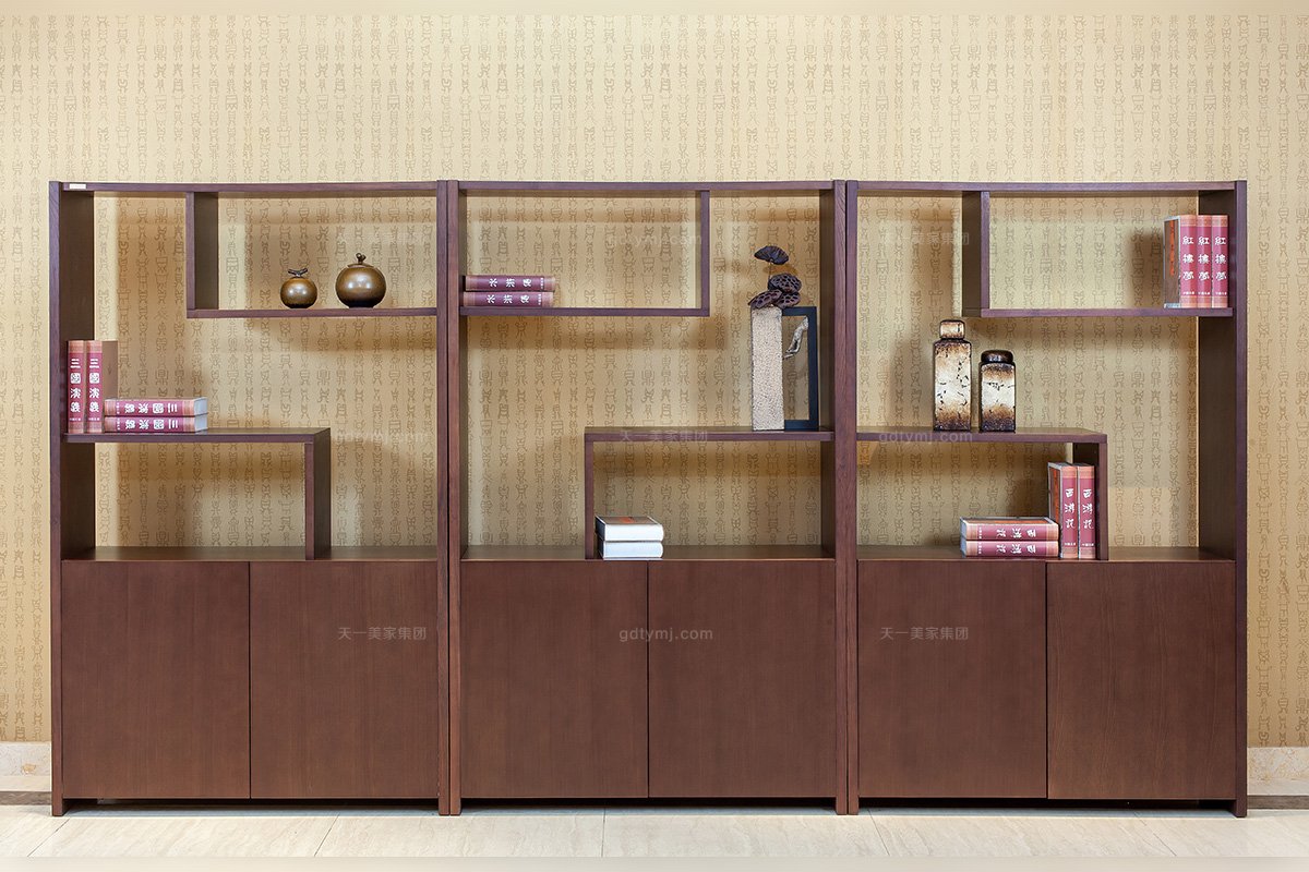 高端銀行學校公司辦公家具品牌現代新中式實木辦公大班臺班椅組合書柜