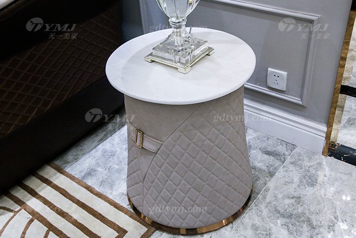 高端奢華家具別墅品牌輕奢后現代客廳真皮布藝沙發組合小圓幾