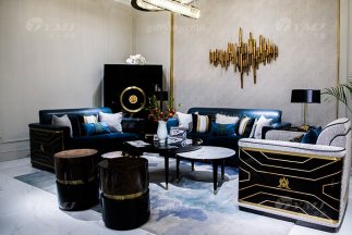 高端奢華家具品牌別墅后現代輕奢家具客廳真皮沙發組合