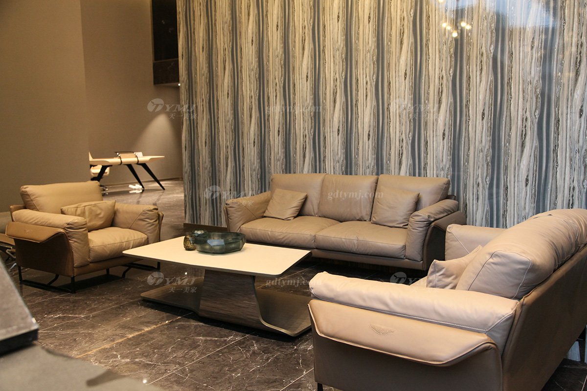 奢華意大利100%純進口家具時尚輕奢別墅會所家具品牌客廳真皮軟包沙發組合