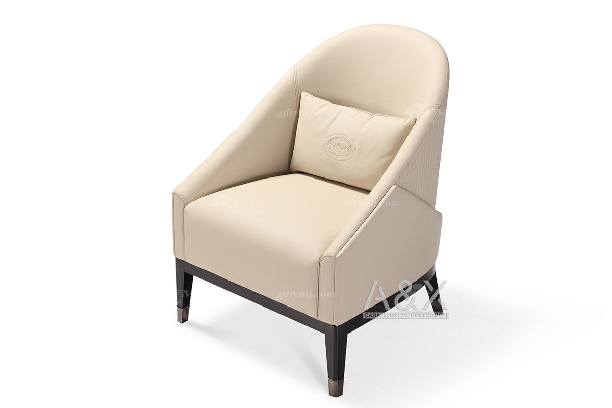 高端別墅家具品牌輕奢后現代海圖藍色真皮客廳沙發組合休閑椅