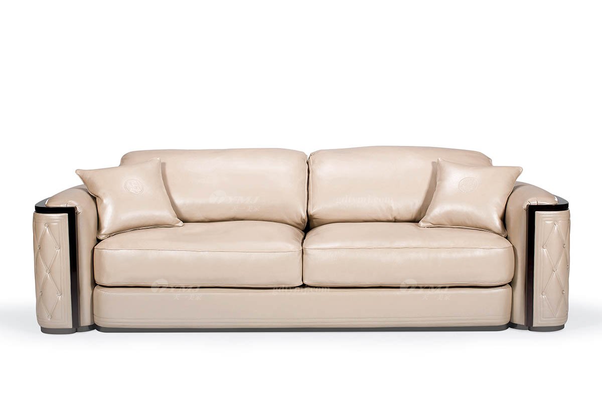 時尚豪宅別墅家具奢華會所家具后現代客廳輕奢真皮沙發組合四位沙發