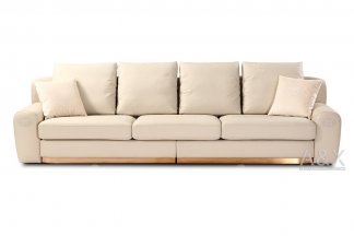 高端別墅豪宅家具品牌高端樣板間家具輕奢后現代時尚米白色頭層皮四位沙發