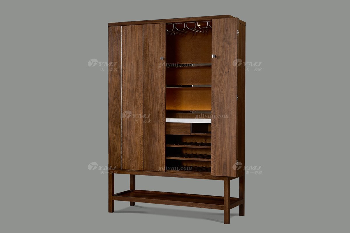 高端別墅會所家具品牌現代極簡餐廳家具實木餐桌椅系列酒柜