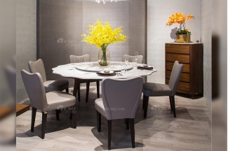 創意別墅會所家具品牌現代極簡北歐餐廳家具大理石餐桌餐椅系列