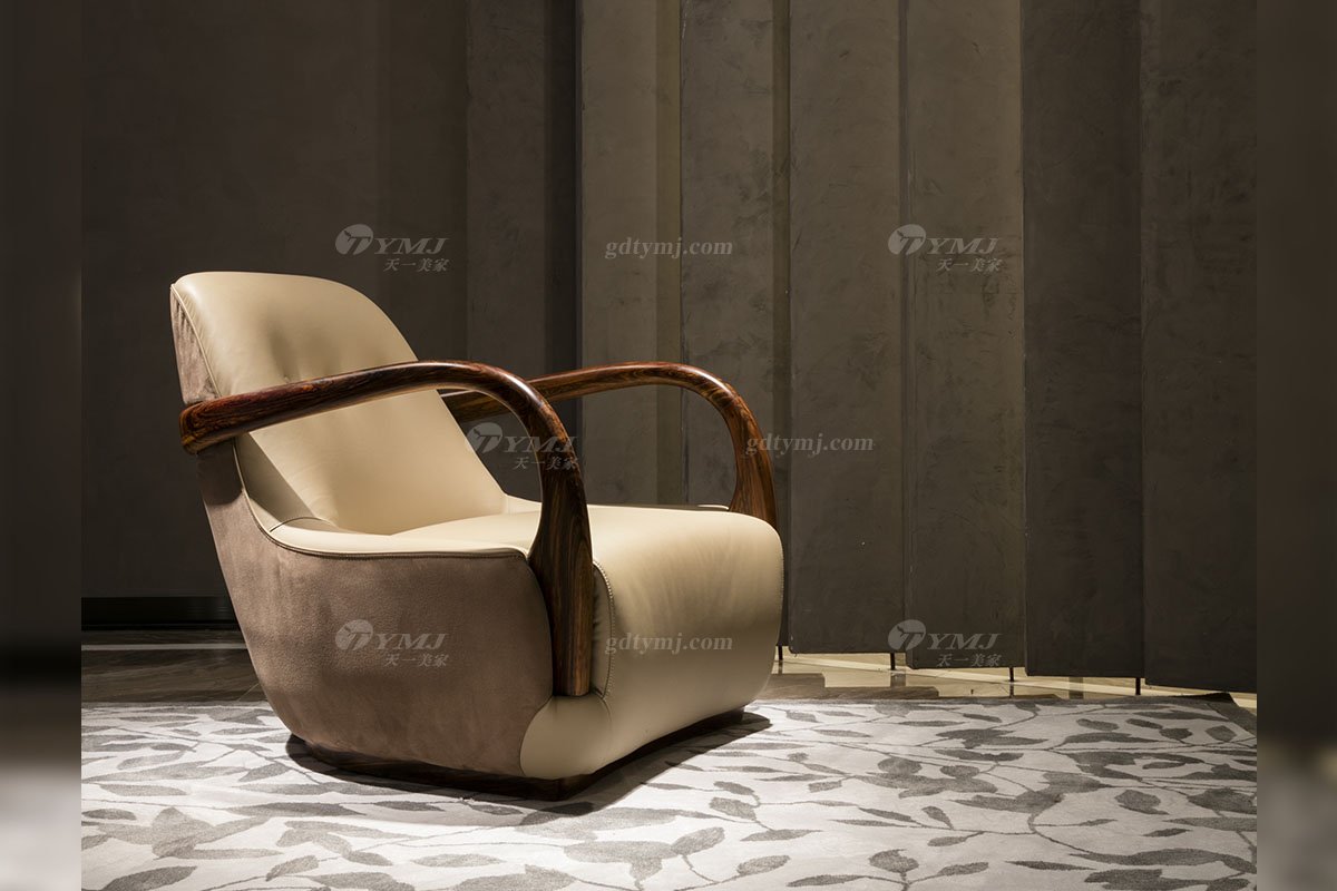 高端豪宅會所家具品牌輕奢新中式風客廳家具高彈高密度海綿真皮沙發系列單位沙發