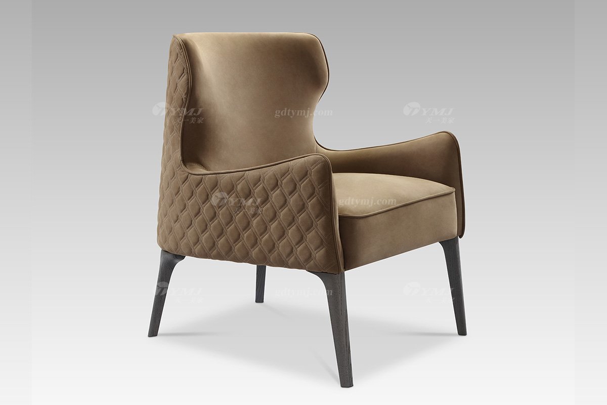 別墅會所家具現代輕奢時尚咖色休閑椅