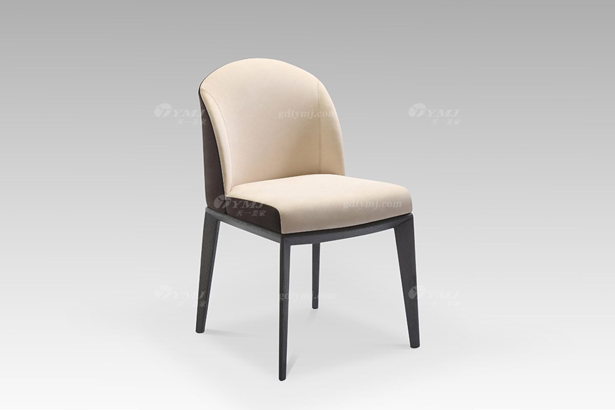 現代輕奢時尚會所家具咖色+米色餐椅