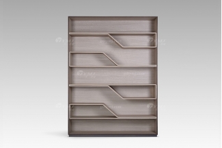 現代輕奢時尚高端灰橡色+尼斯色書柜