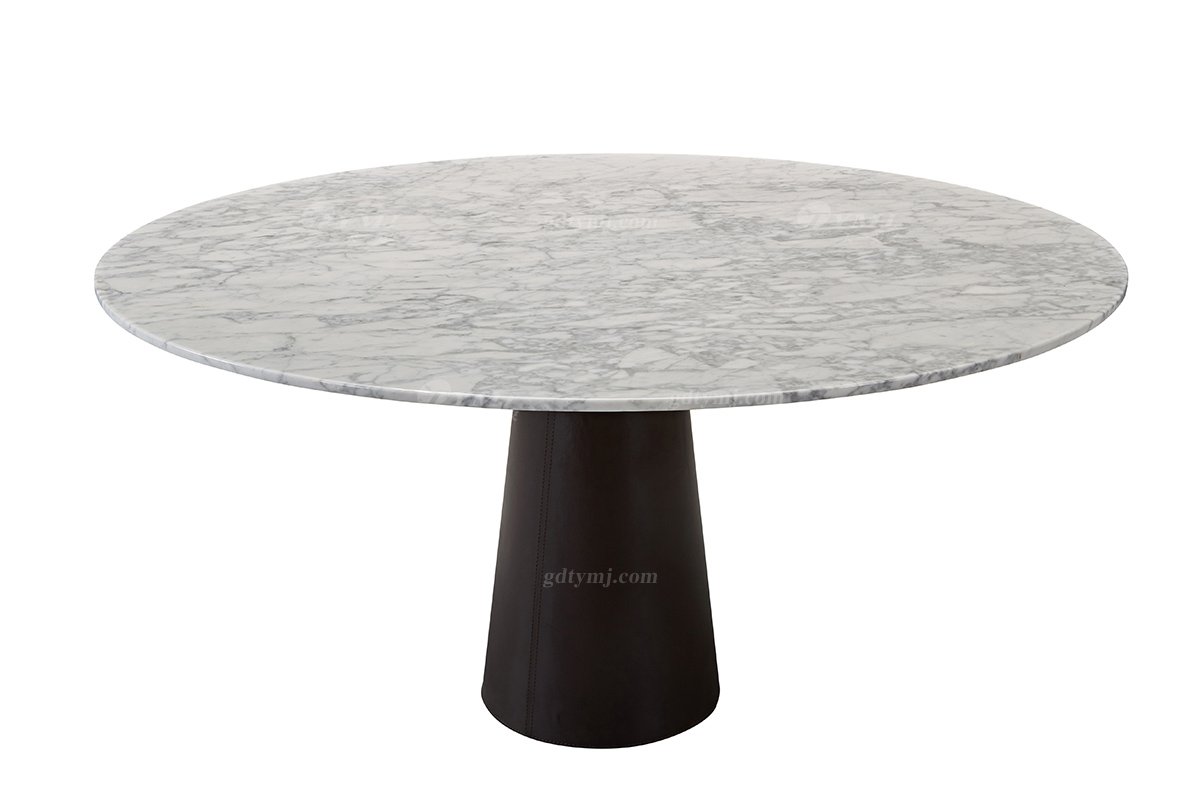現代輕奢時尚別墅家具品牌高端餐廳意大利卡拉拉白大理石餐桌DT-09餐桌1