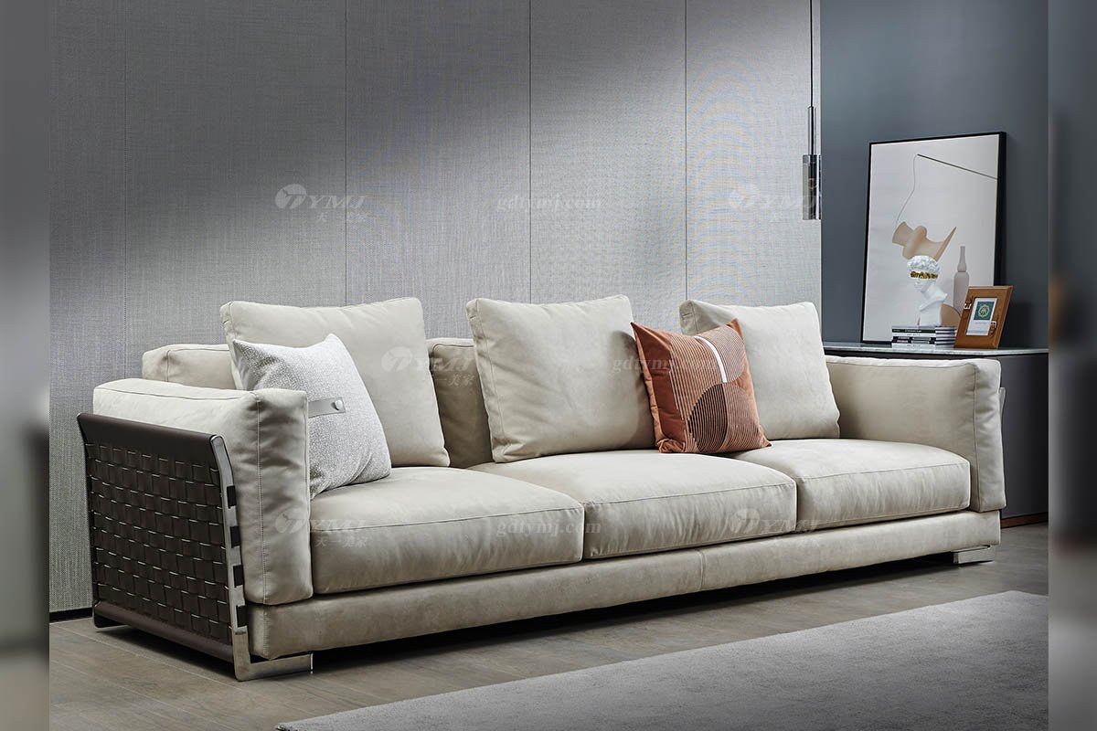 現代輕奢家具高端別墅家具時尚簡約客廳布藝軟包四人位沙發SF-12四人位沙發場景